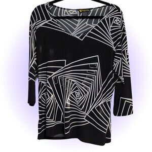 VALENTINA GEOMETRIC ABSTRACT MCBLING BLOUSE XL